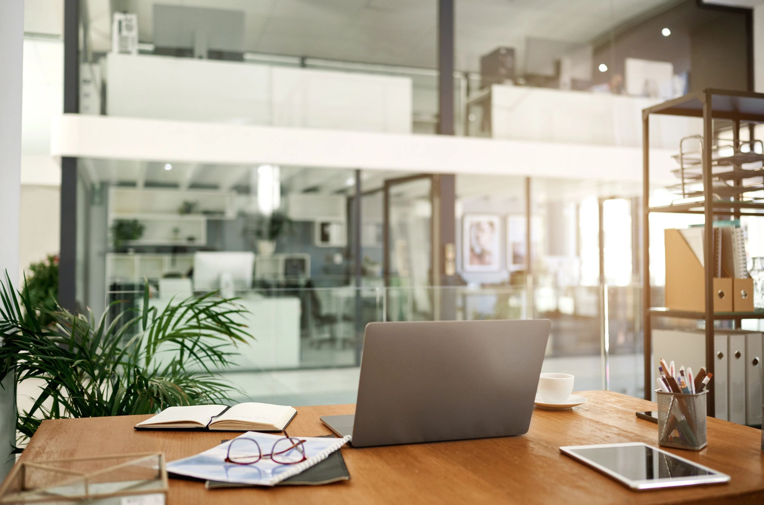 Laptop on a desk representing back-office work