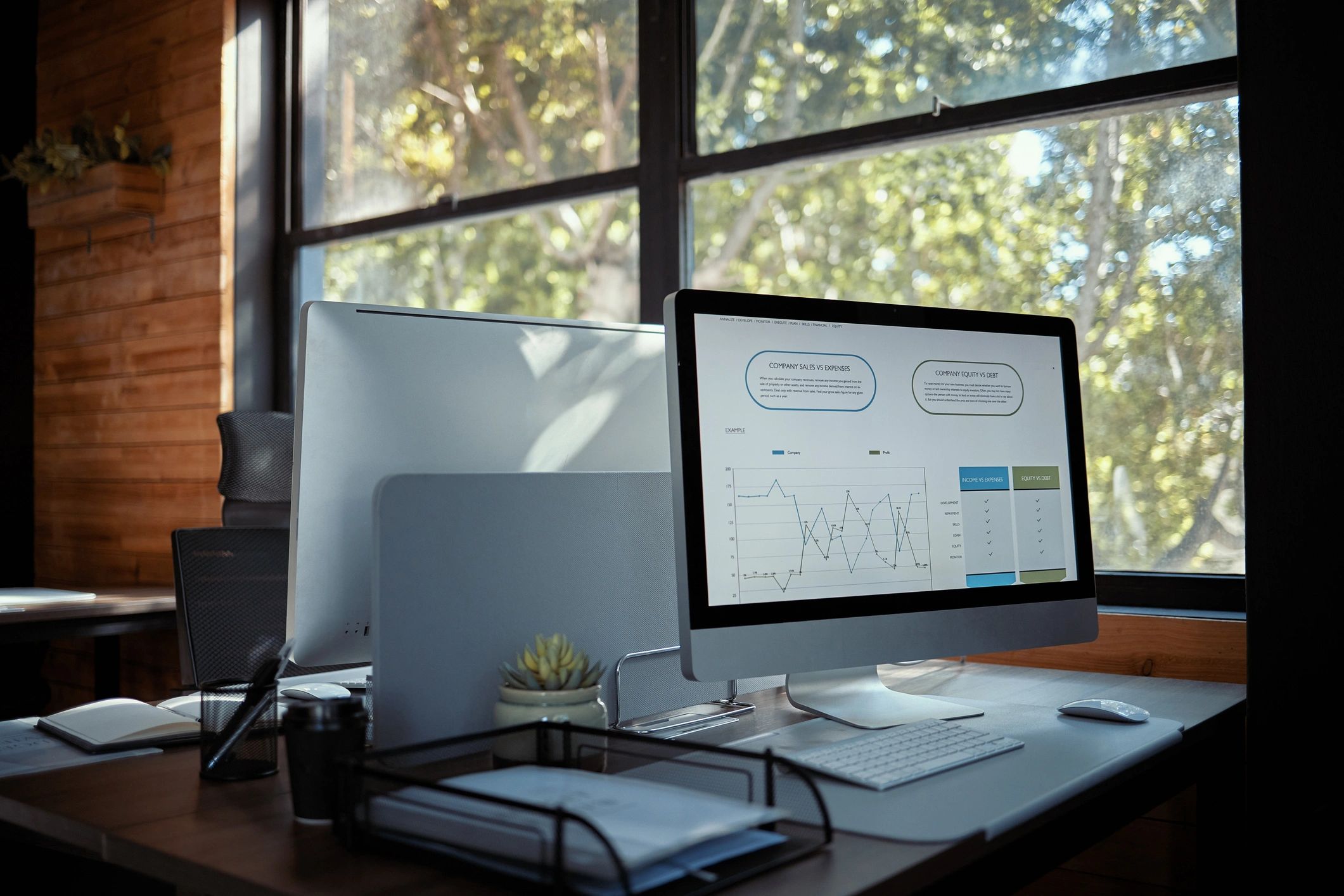 Modern office workspace representing organised operations