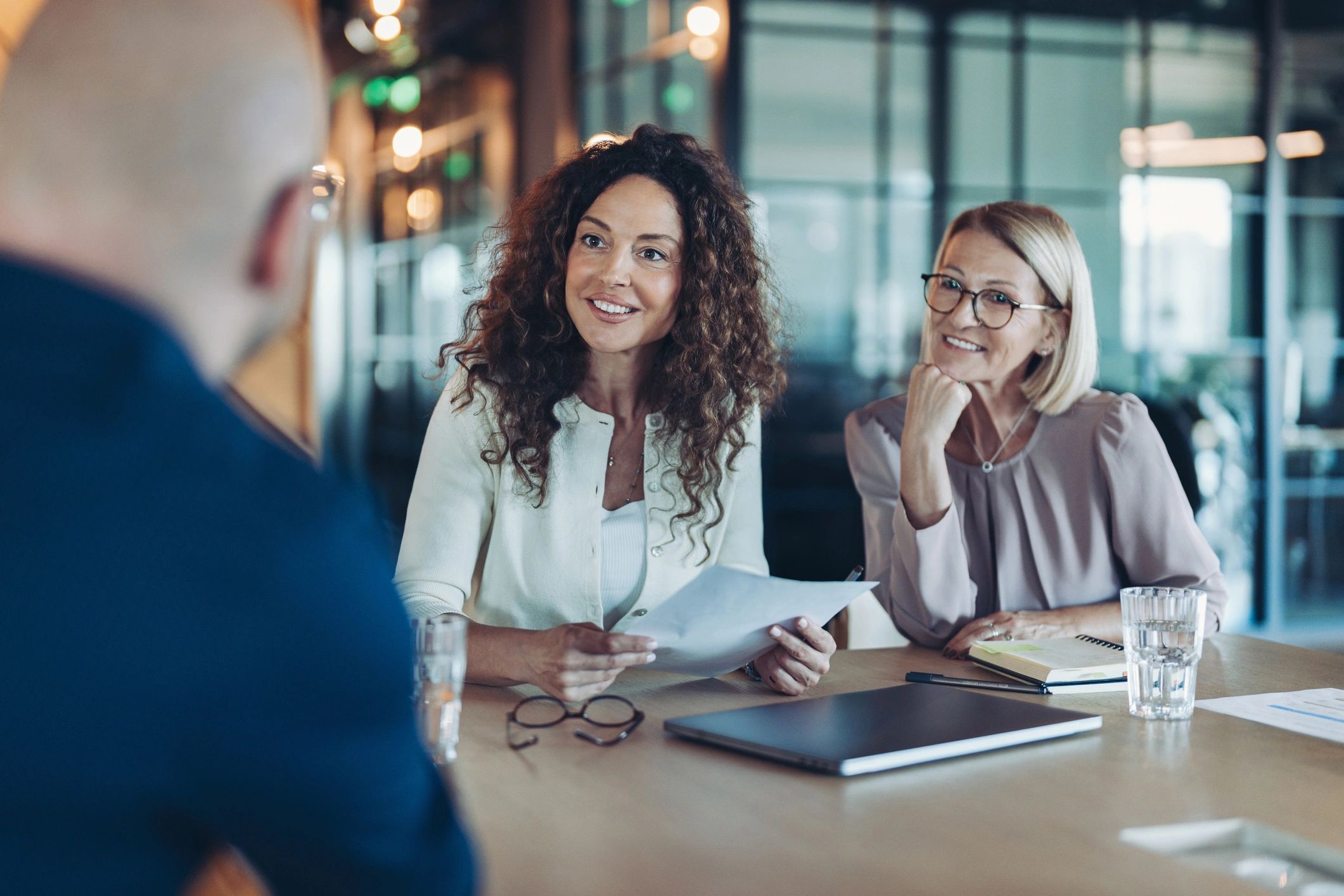 Business team discussing process improvements in a meeting